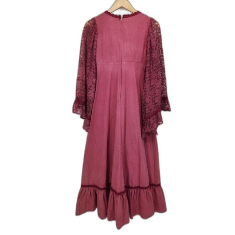 Vintage Gunne Sax Empire Waist Maxi Dress Lace Angel Sleeves Size 7 - Picture 3 of 8